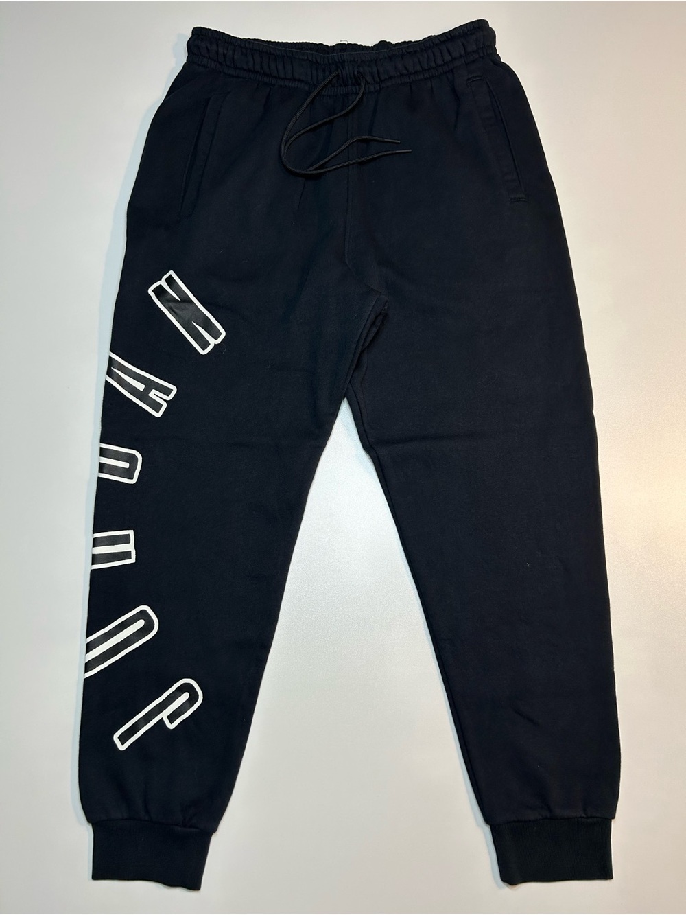 Nike Air Jordan Flight MVP Fleece Joggers Black Graphic Leg Sweatpants